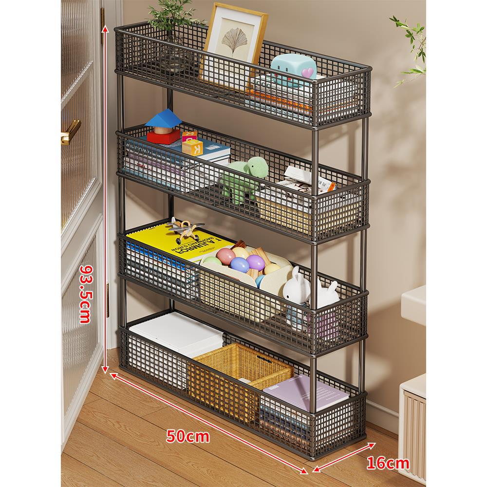 Slim Vertical Mesh Basket Organizer Rack for Narrow Spaces