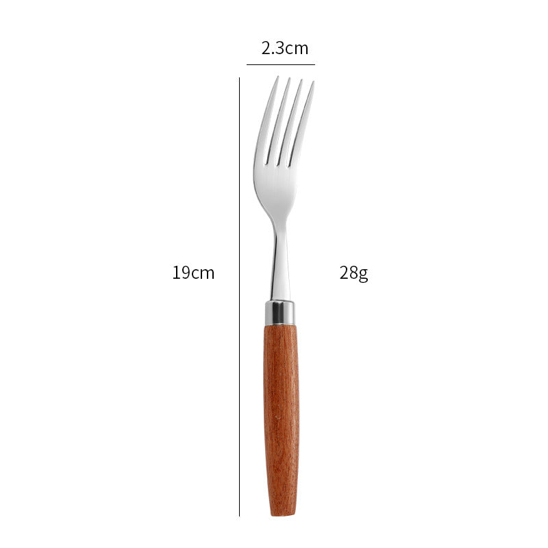 Elegant dessert spoon with ergonomic wooden handle Stornfield