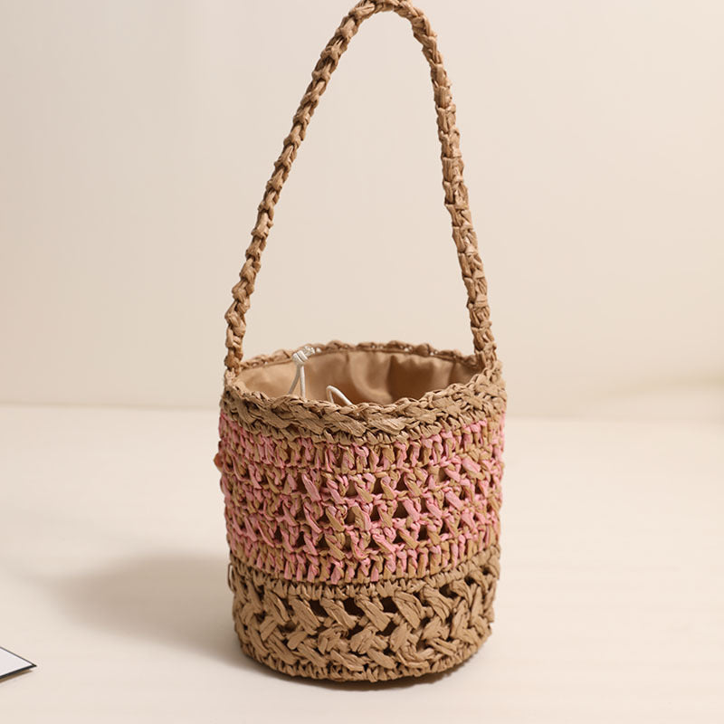 Trendy Handmade Basket Bag with Practical Drawstring Closure Stornfield