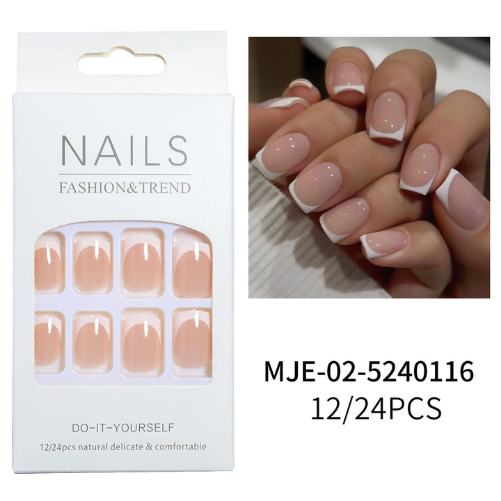 Elegant French Tip Press-On Nail Set Stornfield 1787225130