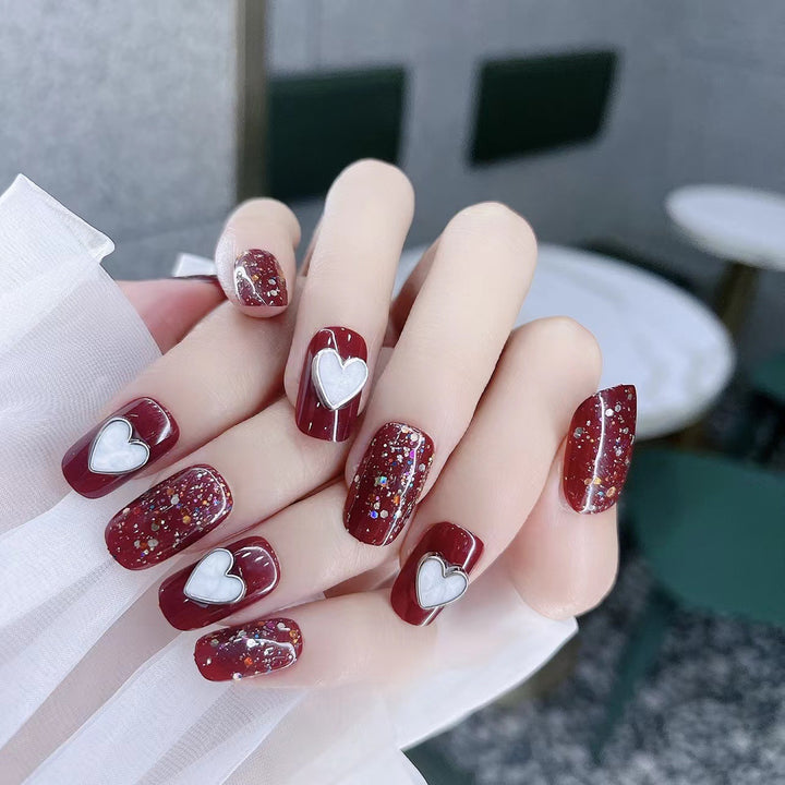 Glamorous Heart Design Press-On Nails Stornfield