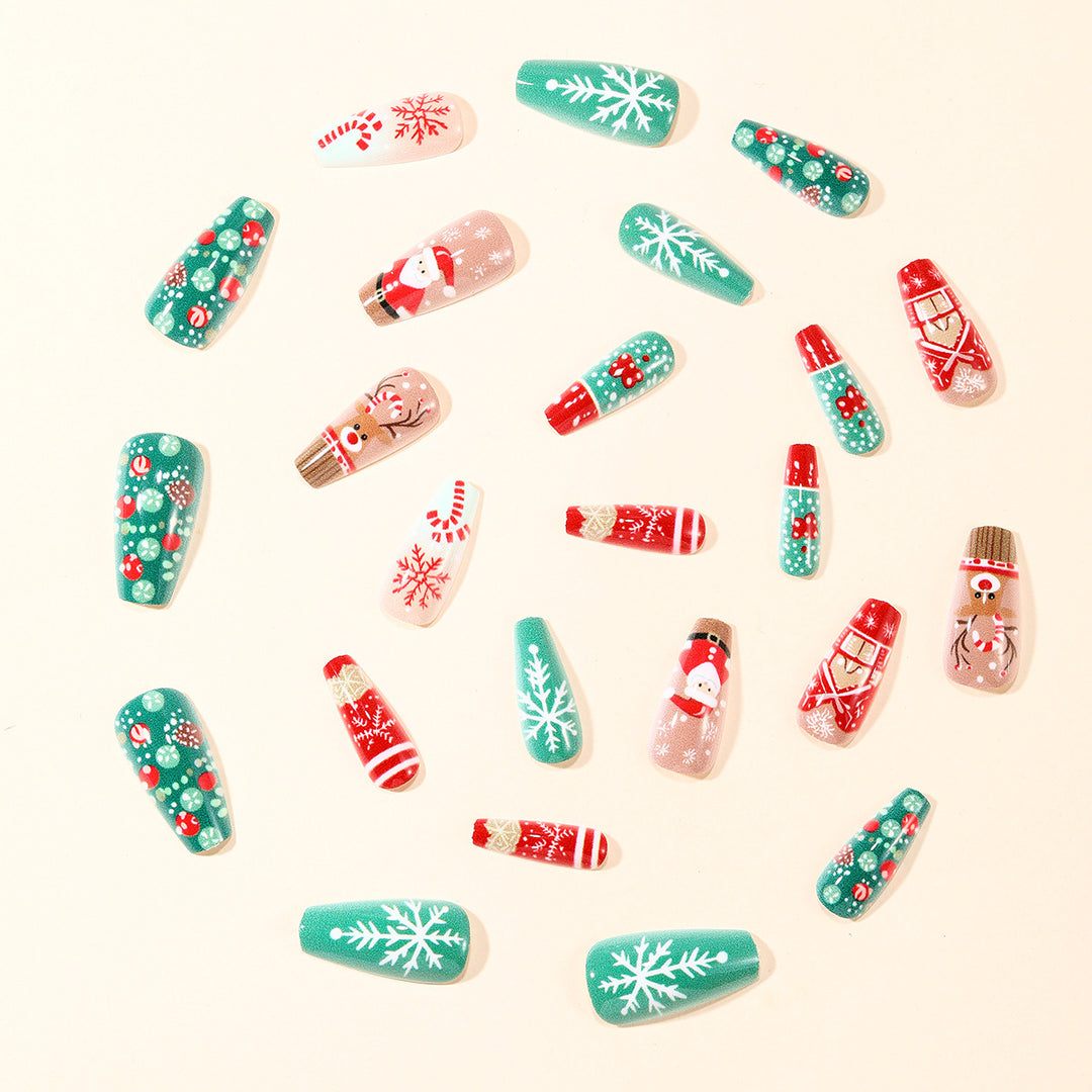 Festive Christmas-Themed 3D Nail Art Extensions Stornfield
