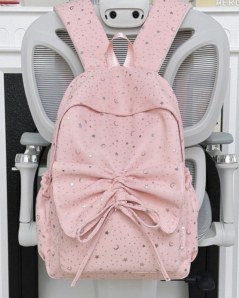 Starry Print Bow-Detail Backpack Stornfield