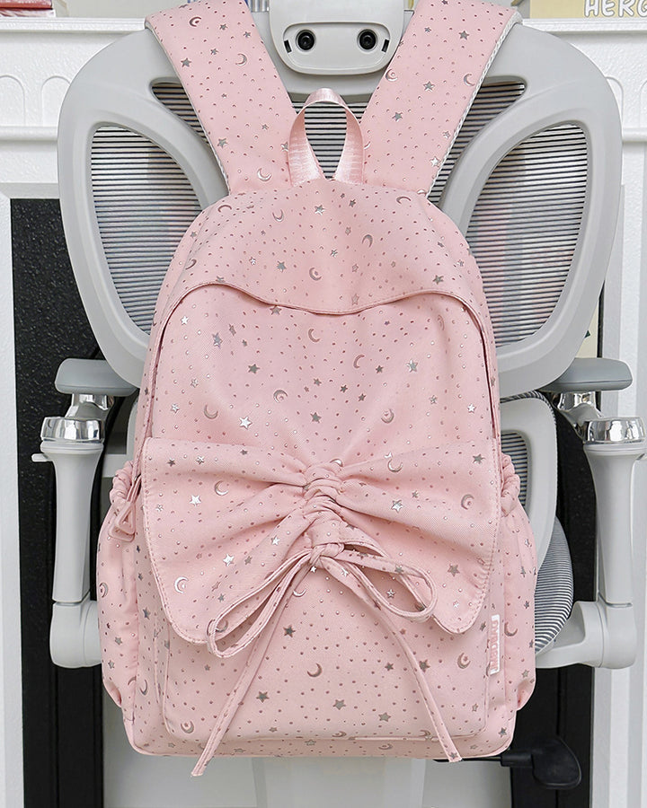 Starry Print Bow-Detail Backpack Stornfield