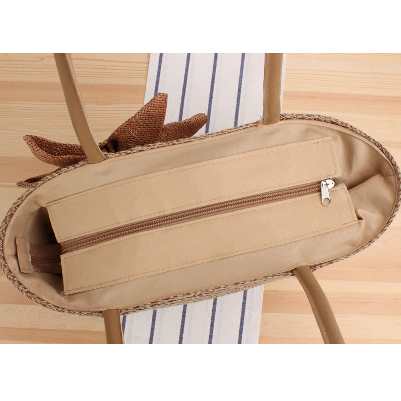 Basket bag with floral appliqué Stornfield