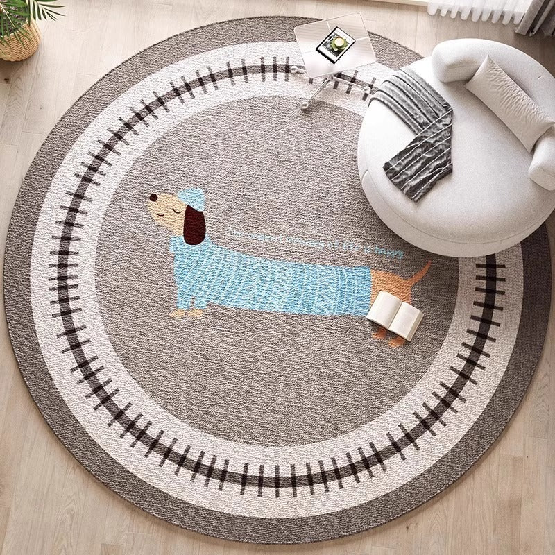 Decorative Dog-Themed Area Rug for Home Decor