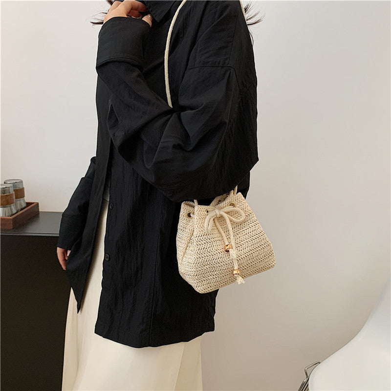 Bohemian-Inspired Woven Mini Drawstring Bag Stornfield