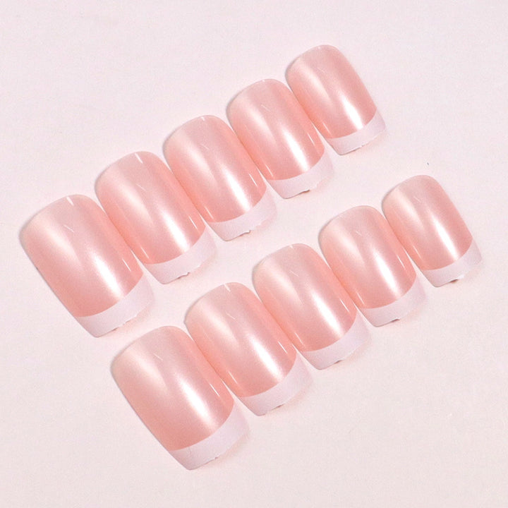 High-Gloss French Tip Press-On Nails Set Stornfield