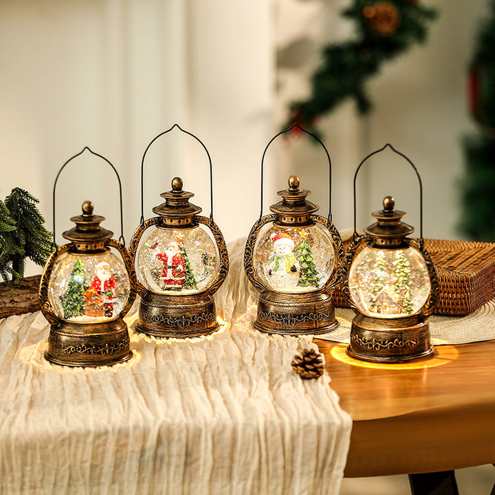 Nostalgic Christmas lantern with snow globe Stornfield