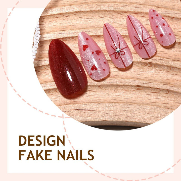 Artificial Nail Set with Romantic Motifs Stornfield