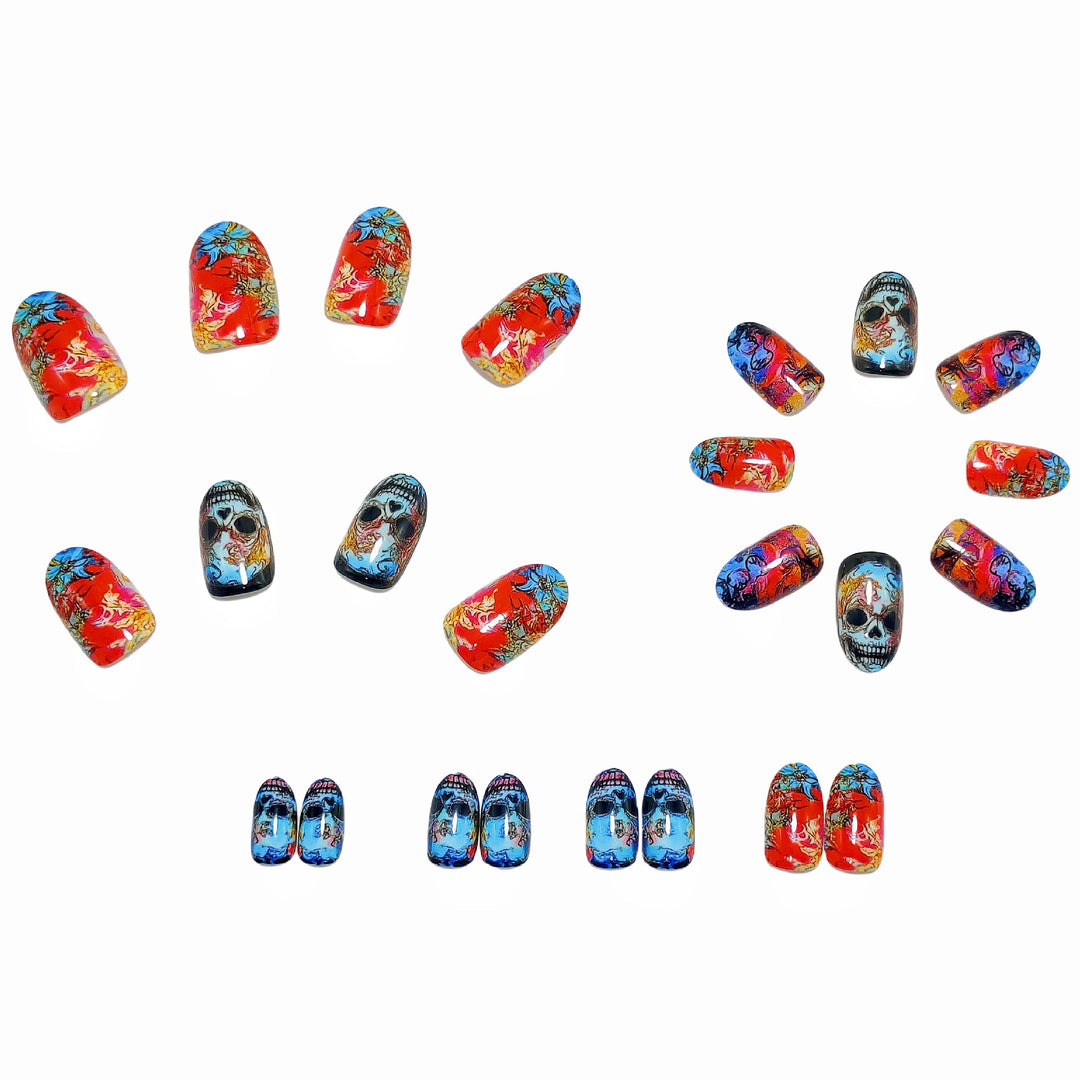 Artificial Nails in Extravagant Skull Design Stornfield