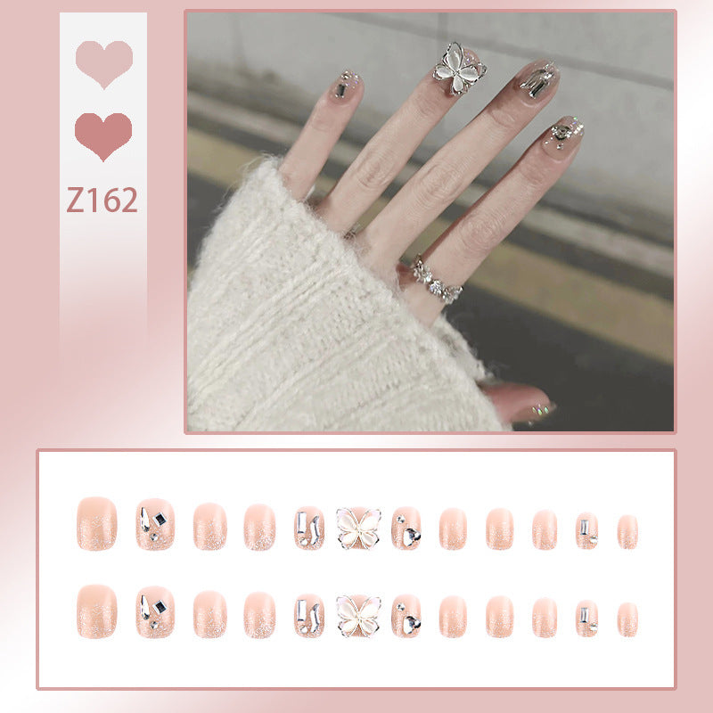 Decorative Press-On Nail Set with Butterfly Accents Stornfield