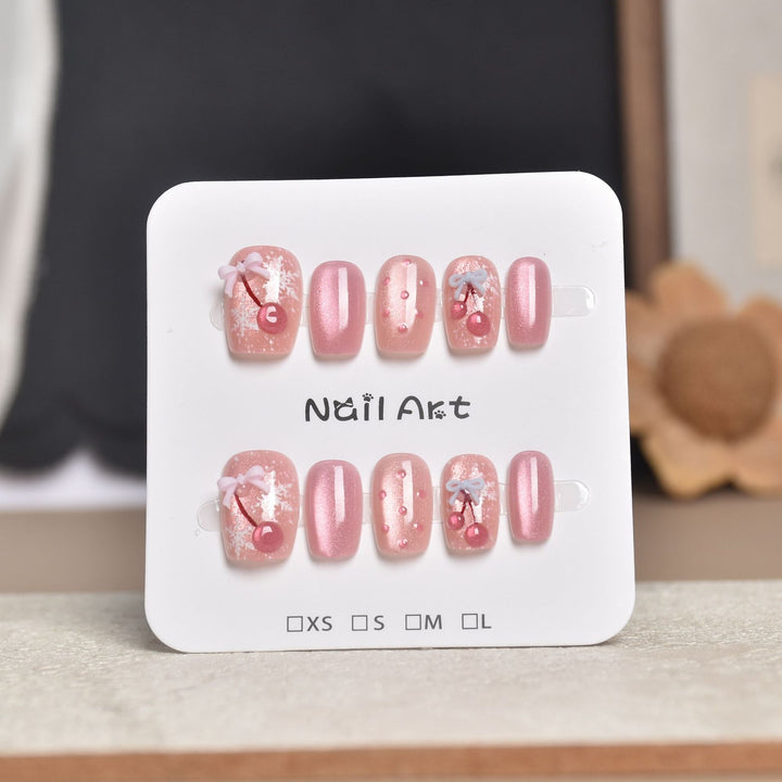 Decorative Press-On Nail Extensions with Floral Accents Stornfield