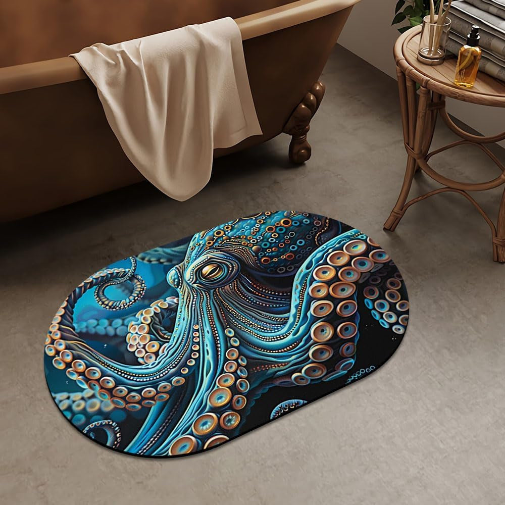 Luxurious Abstract Marble Design Bath Mat