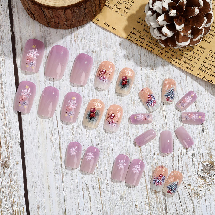 Artificial nails in festive winter design Stornfield