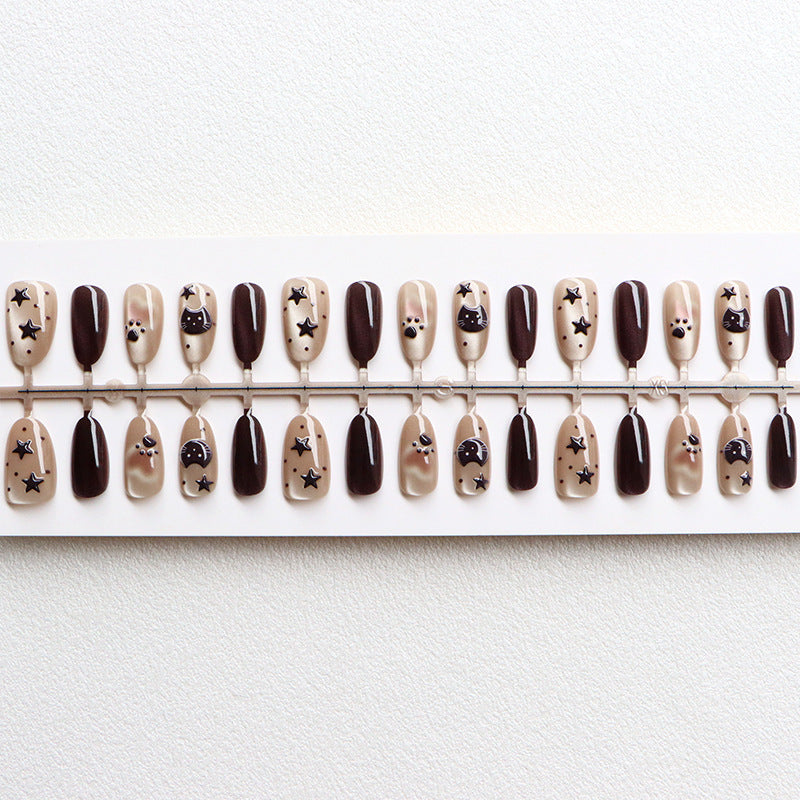 Thematic Artistic Press-On Nail Design Stornfield