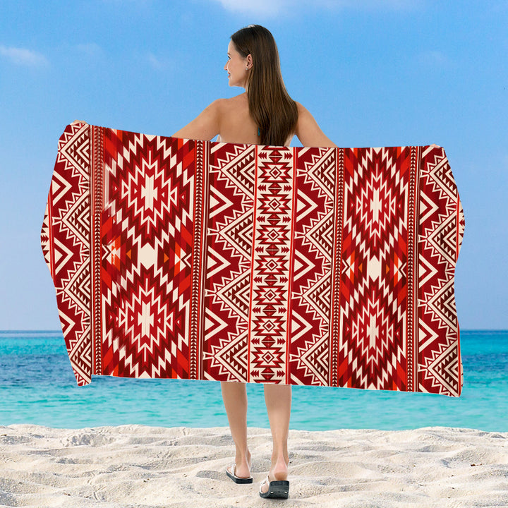 Beach blanket with exclusive geometric tribal design Stornfield