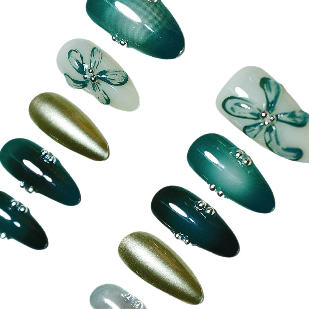 Premium Artistic Press-On Nail Set Stornfield