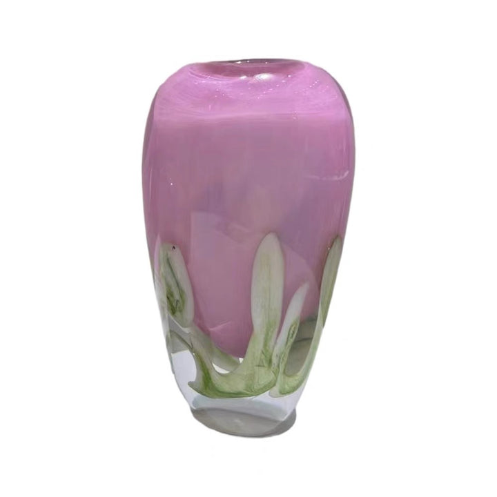 Handblown Encased-Glass Bud Vase with Sculptural Petal Inclusions Stornfield