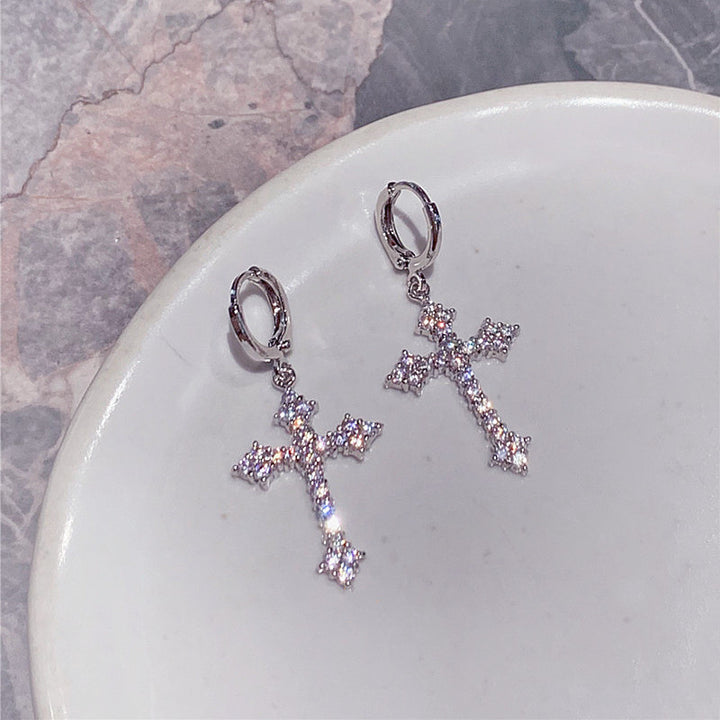 Elegant Cross Earrings with Sparkling Stones Stornfield