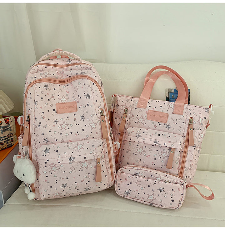 Star-Printed Multipurpose School Backpack and Tote Set Stornfield