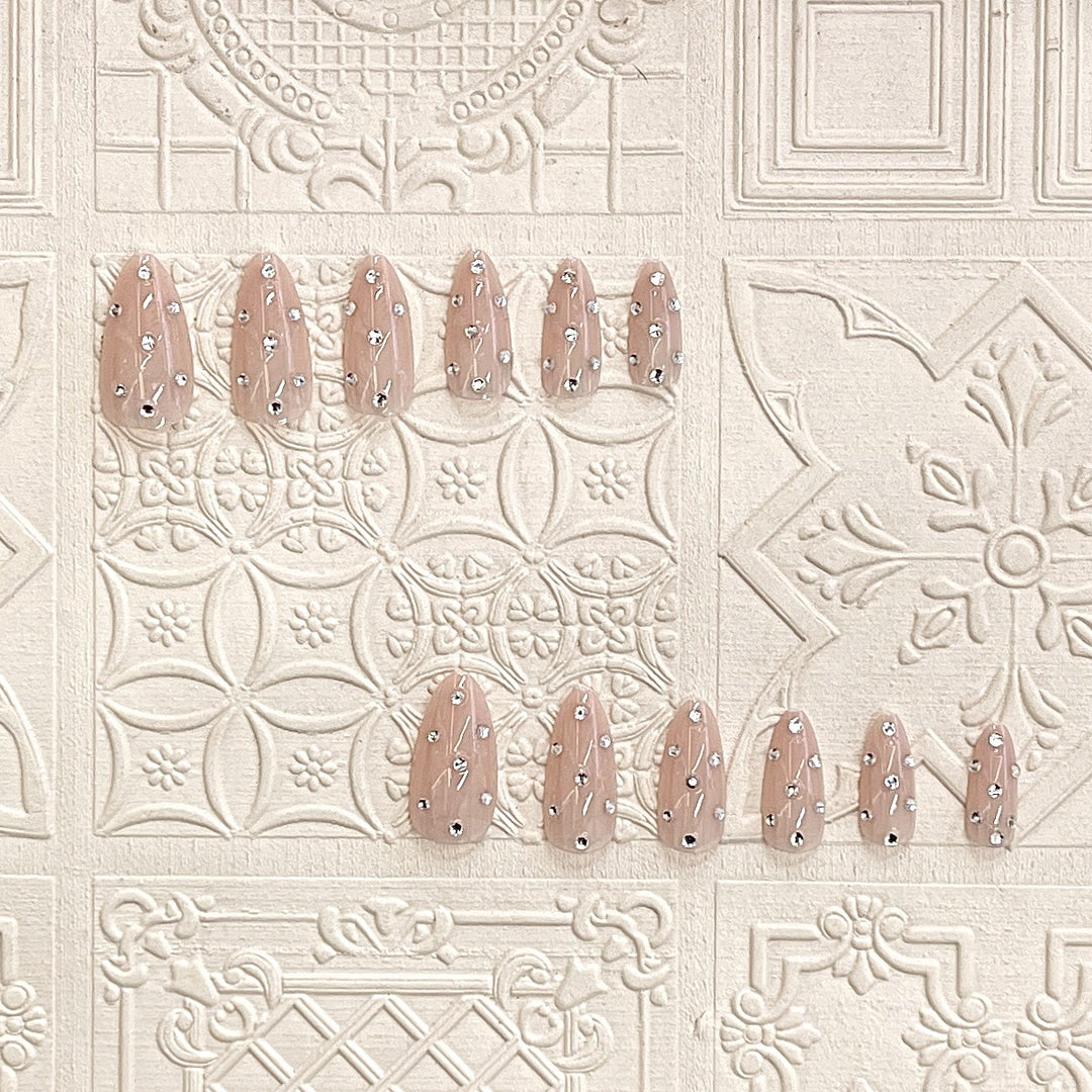 Decorative Stiletto Press-On Nails with Rhinestone Accents Stornfield