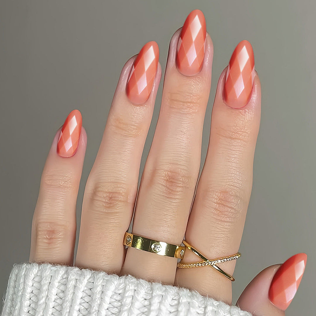 Diamond-Shaped Glossy Nail Extensions Stornfield
