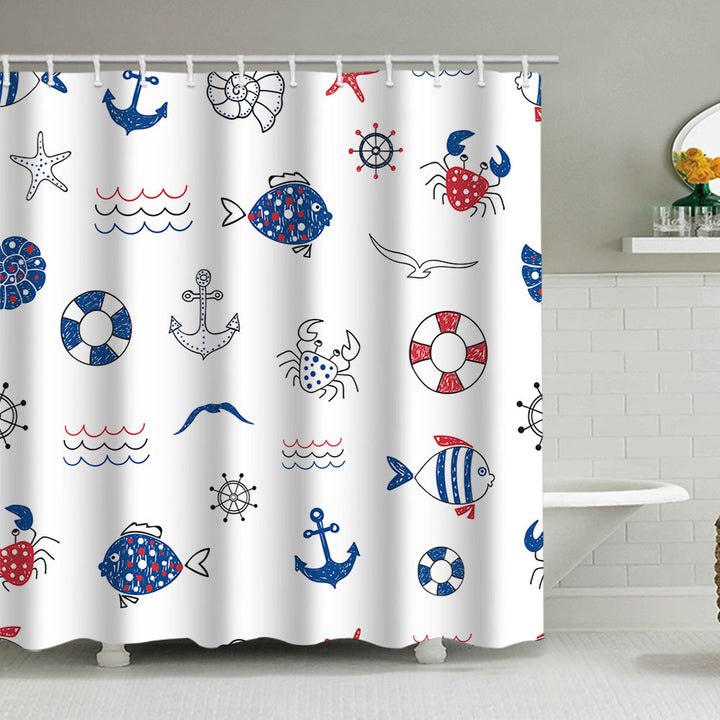 Nautical-Themed Shower Curtain Stornfield