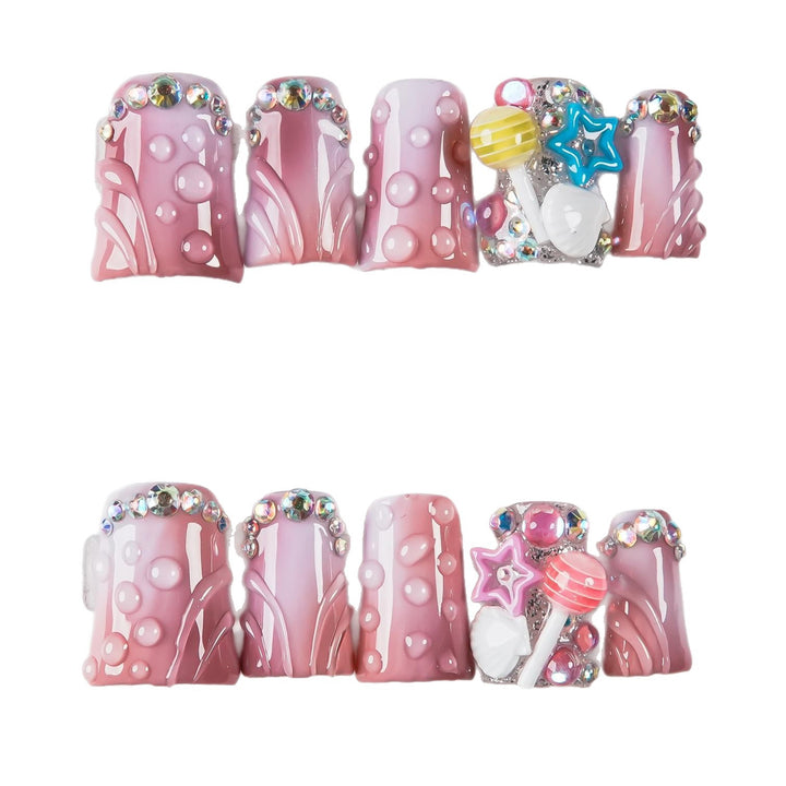 Decorative Fantasy-Themed Press-On Nail Set