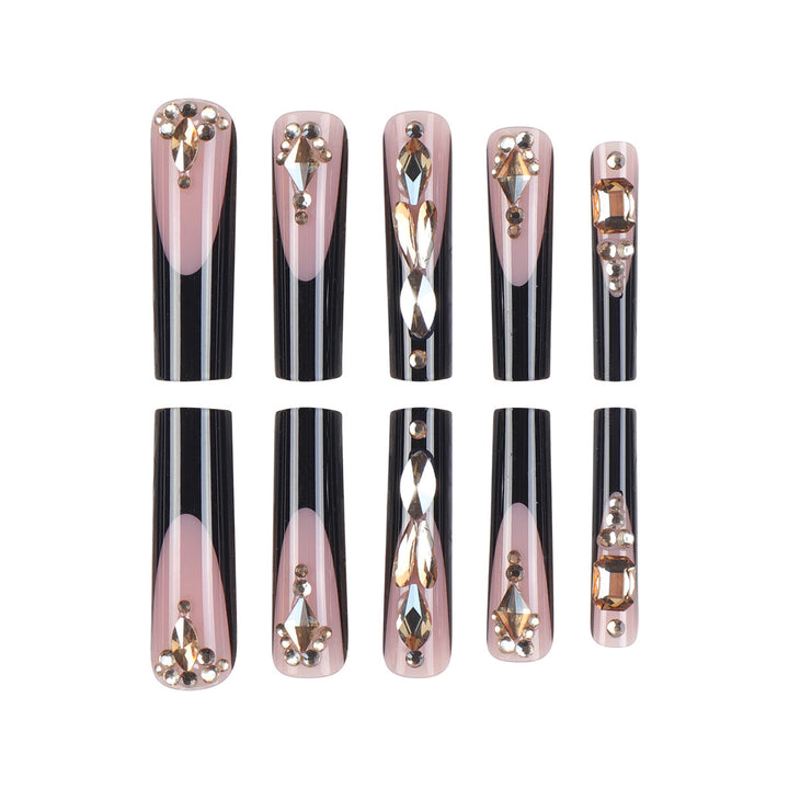 Luxury Rhinestone-Embellished Stiletto Press-On Nails Stornfield