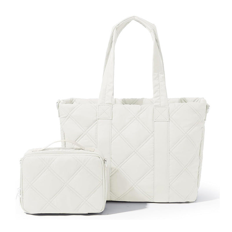 Elegant and Versatile Fabric Handbag with Detachable Cosmetic Bag Stornfield