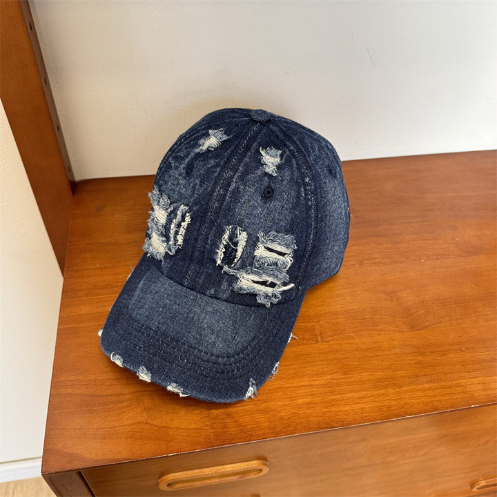 Women's Distressed Denim Adjustable Baseball Cap Stornfield