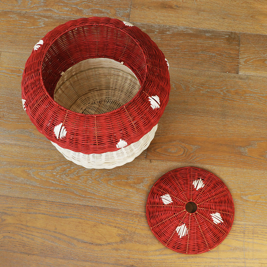 Playful storage stool in mushroom design Stornfield