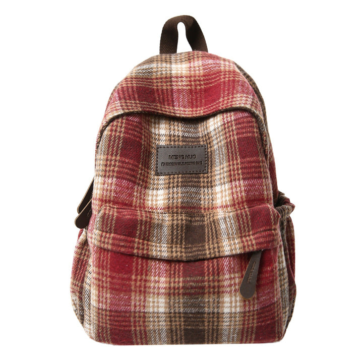 Cozy Plaid Pattern School Backpack Stornfield