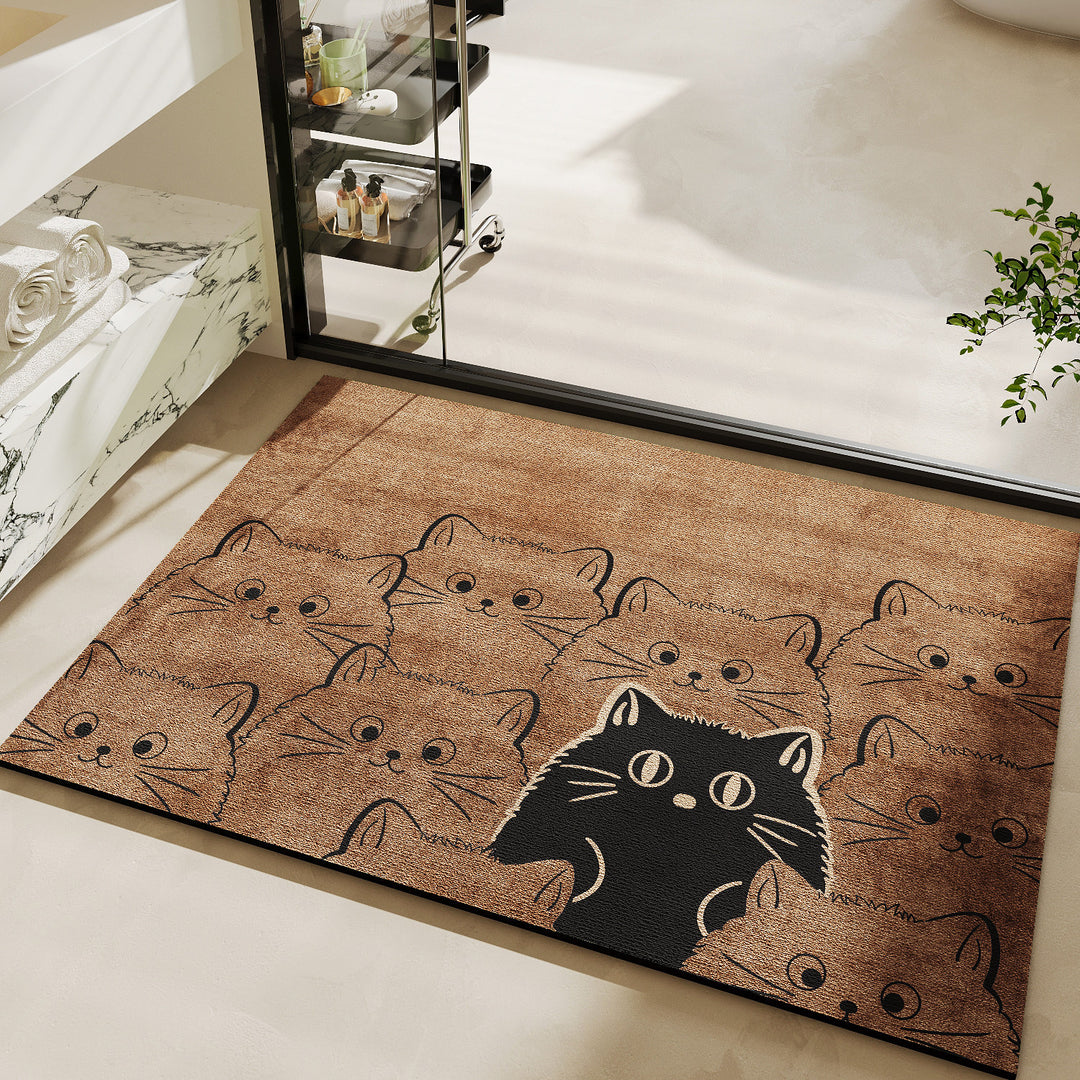 Cute Cat-Themed Bath Mat