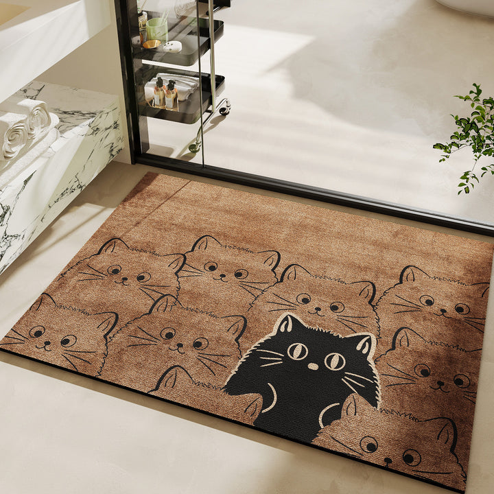 Cute Cat-Themed Bath Mat