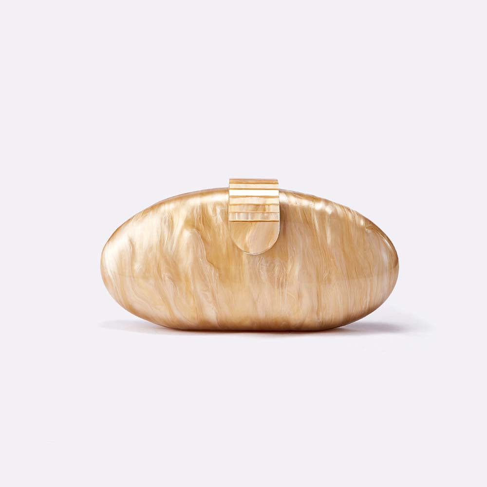 Sculpted Oval Evening Clutch