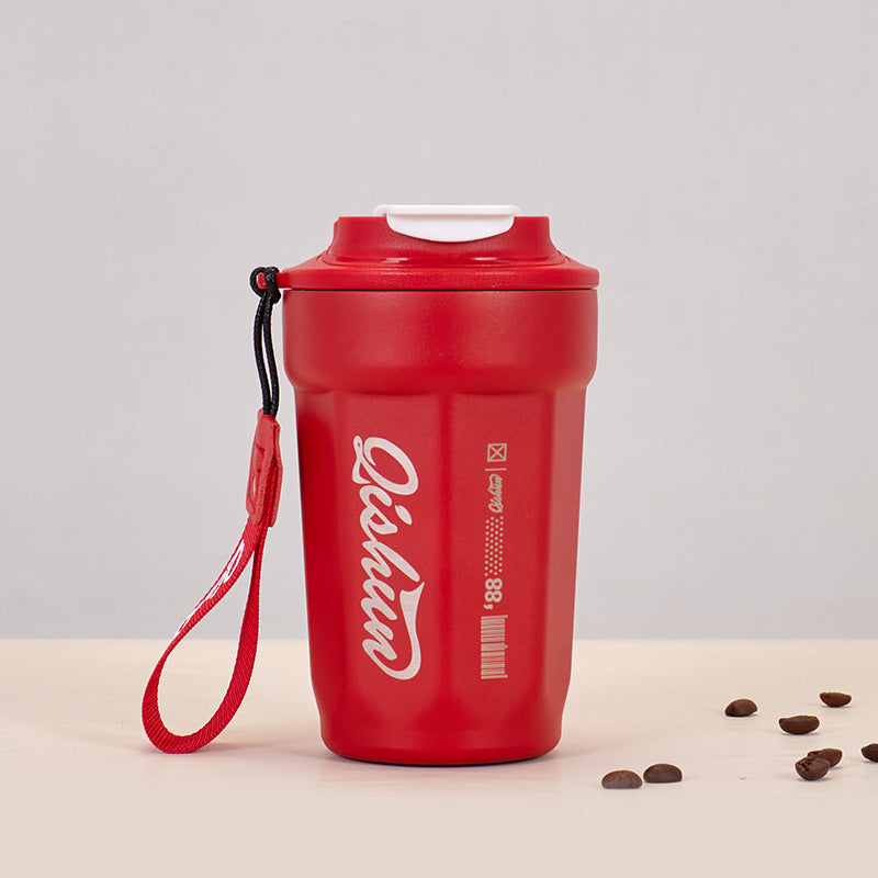 Ladies practical insulated drinking cup with carry strap Stornfield