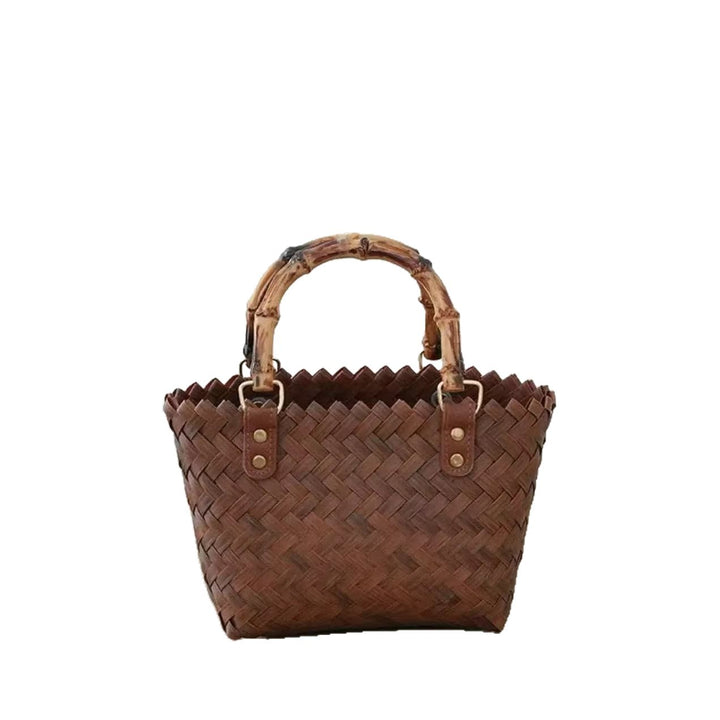 Handwoven basket bag with bamboo handles Stornfield