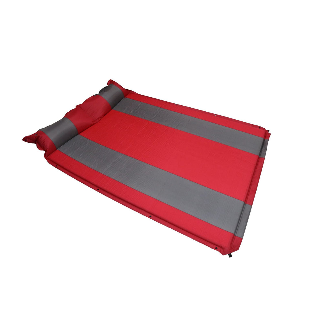 self-inflating double camping mattress with integrated headrest Stornfield