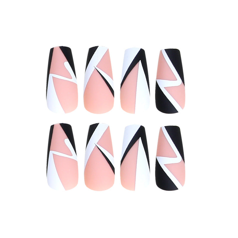 Artistic Nail Extensions with Geometric Design Stornfield