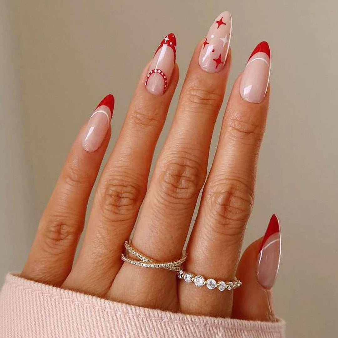 Artificial nail set with elegant pointed accents Stornfield
