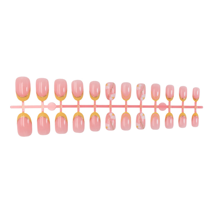 Artificial nail set decorated with elegant flowers and gradient Stornfield