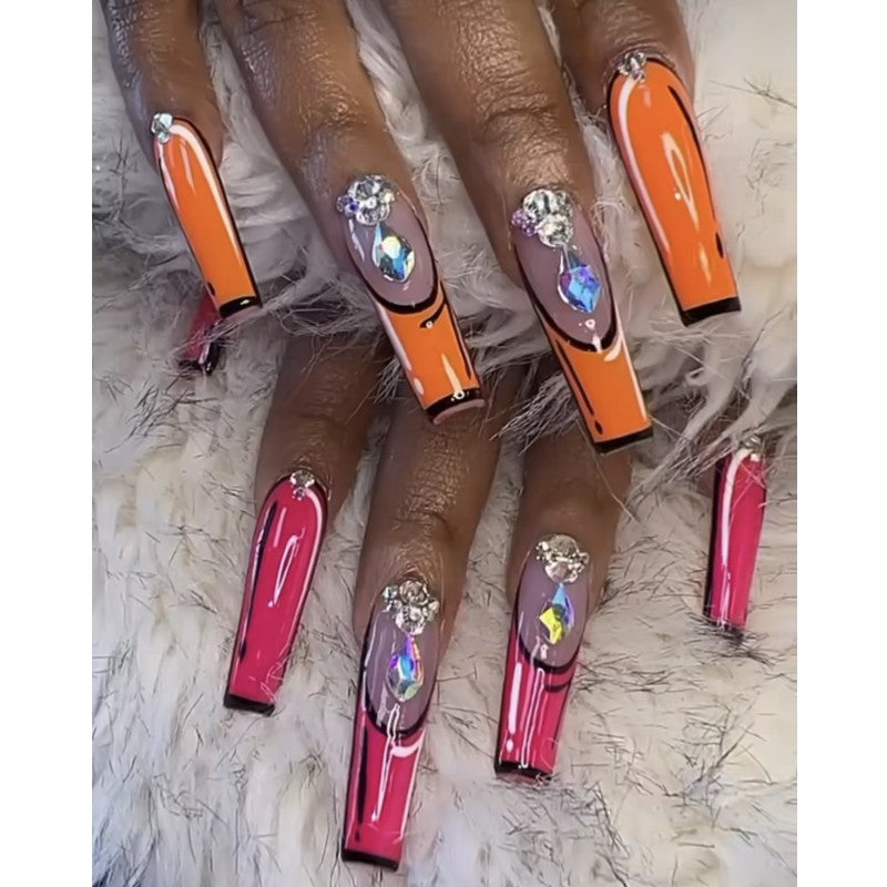 Creative artificial nails with modern color play Stornfield