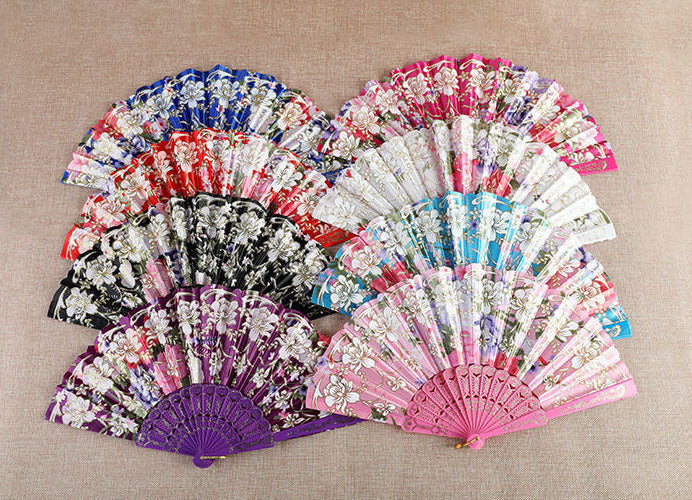 Ladies Elegant Hand Fan with Intricate Floral Patterns Stornfield