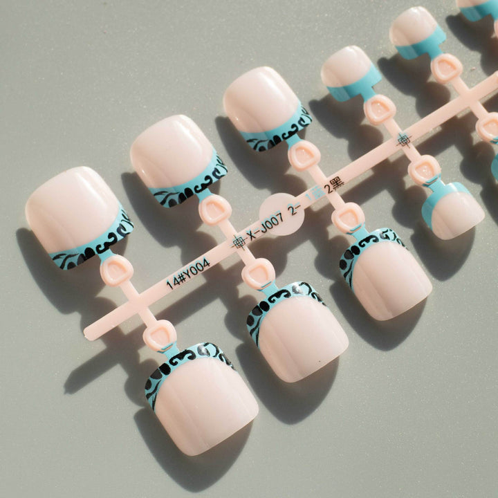 Decorative French Tip Pedicure Nail Art