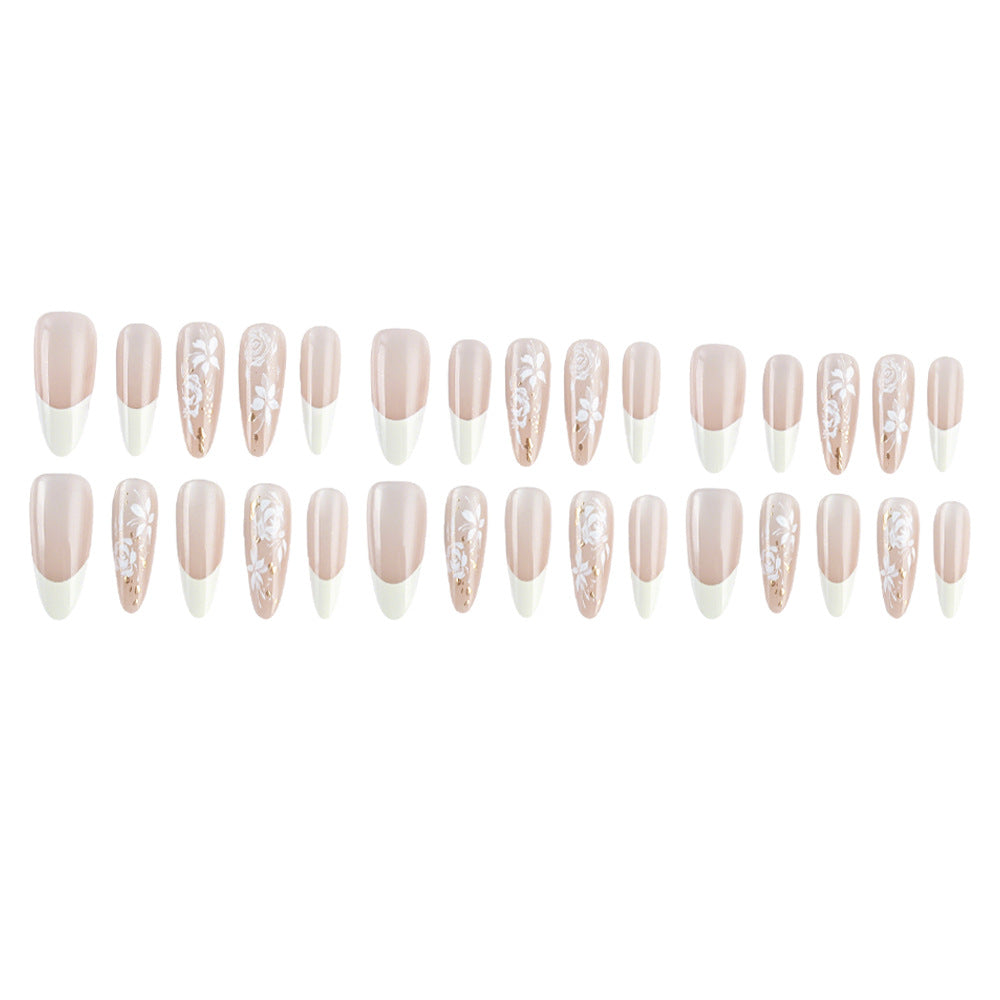 Elegant Floral Gel Nail Art Set Stornfield