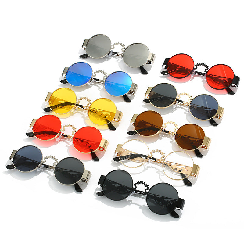 Women's artistic round sunglasses with elegant filigree frame Stornfield
