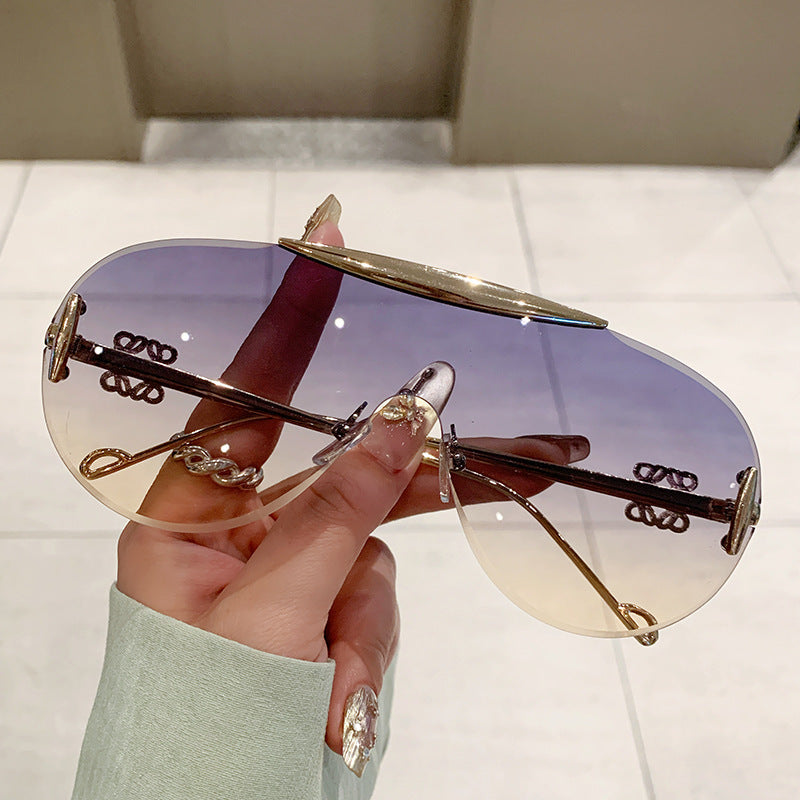 Women elegant oversized sunglasses with stylish transparent frame Stornfield