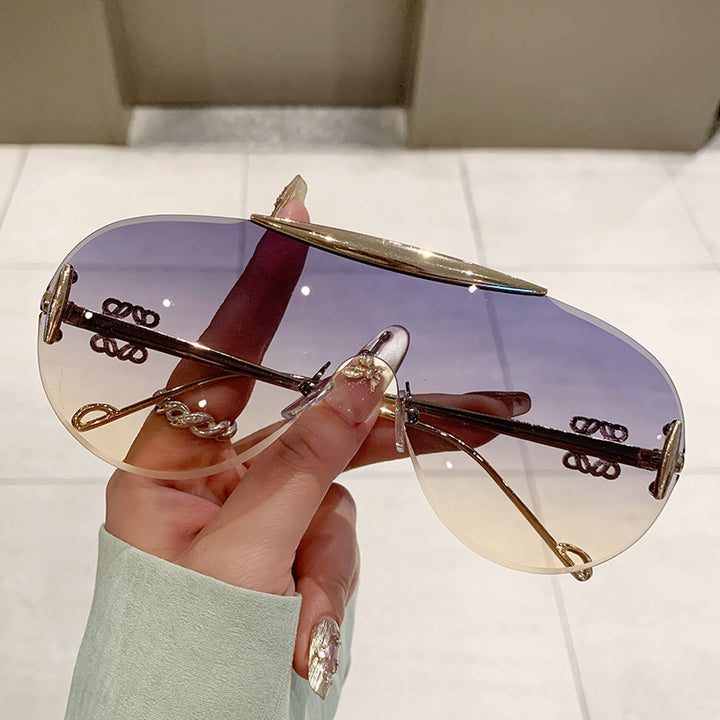 Women elegant oversized sunglasses with stylish transparent frame Stornfield
